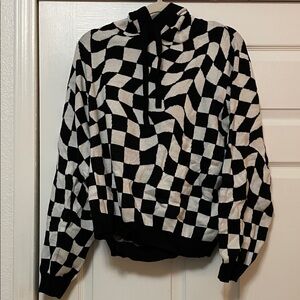 Savage X Fenty Black and White hooded pullover Sweater size XL